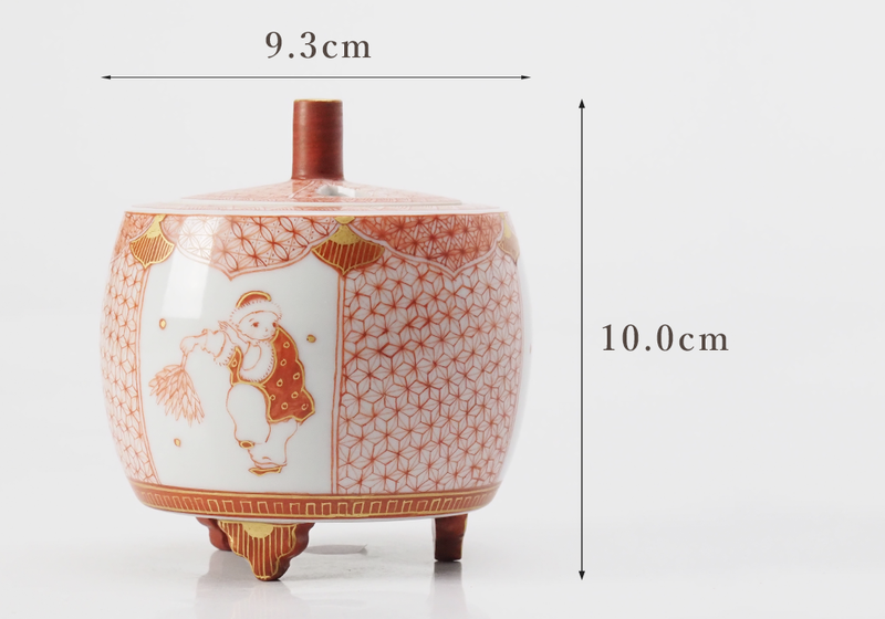 KUTANI WARE INCENSE BURNER  KARAKO MOTIF/REIKO FUKUSHIMA