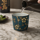 KUTANI WARE JAPANESE SAKE CUP (STRAIGHT STYLE) – MORIKIN SAKURA & KARAKUSA DESIGN WITH AOCHIBU BLUE DOTS BY KINGYOKU NAKADA