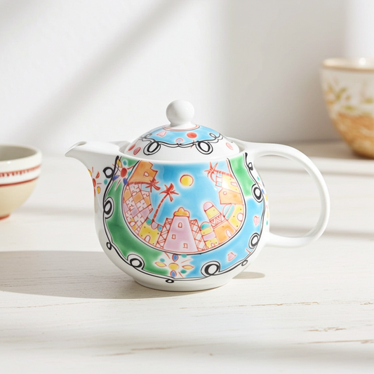 KUTANI WARE ROUND POT(FESTIVAL) /GINSYUU KILN