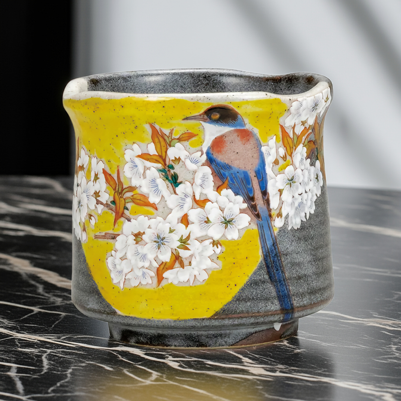 BIRD AMONG MOUNTAIN CHERRY BLOSSOMS – YOSHIDAYA KUTANI STYLE