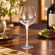 JAPANESE ARITA WARE TOYO CERAMICS PURPLE GRAPE HIGH LEG WINE GLASS