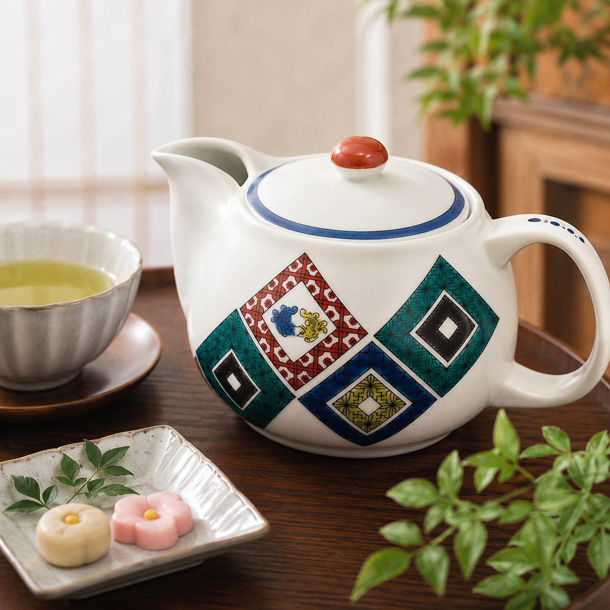 KUTANI WARE TEA POT ISHIDATAMI