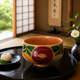 ARITA WARE NISHIKI ROSANJIN CAMELLIA MATCHA BOWL (WITH WOODEN BOX)