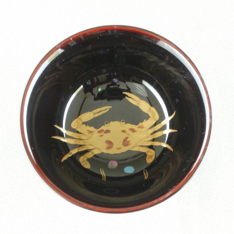 WAJIMA LACQUERWARE GUINOMI TAME-NURI KANI MAKI-E