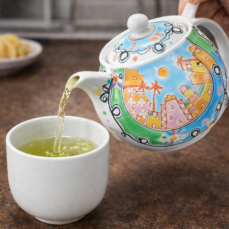 KUTANI WARE ROUND POT(FESTIVAL) /GINSYUU KILN