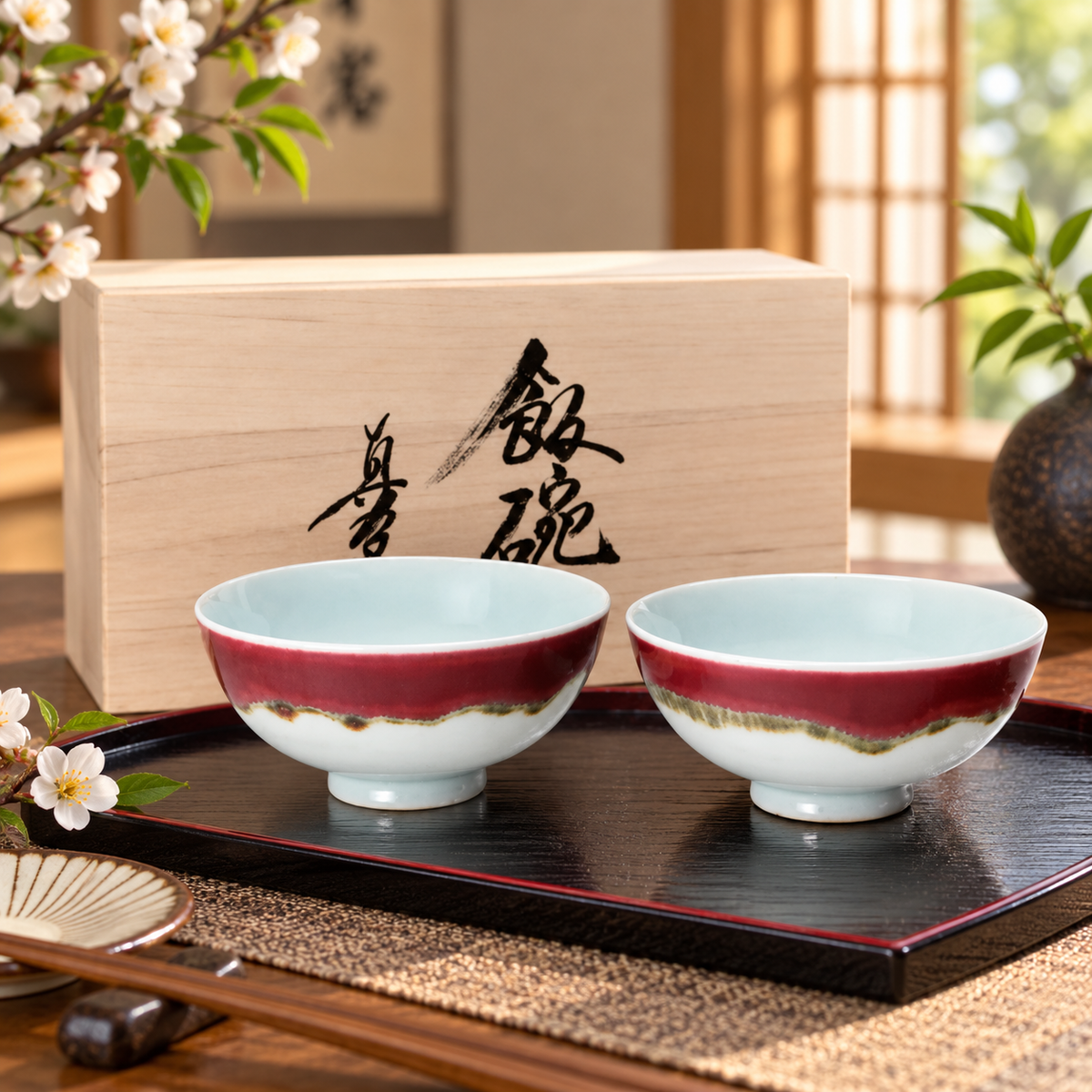 ARITA WARE RICE BOWL SET “SILK ROAD” / SHINEMON KILN