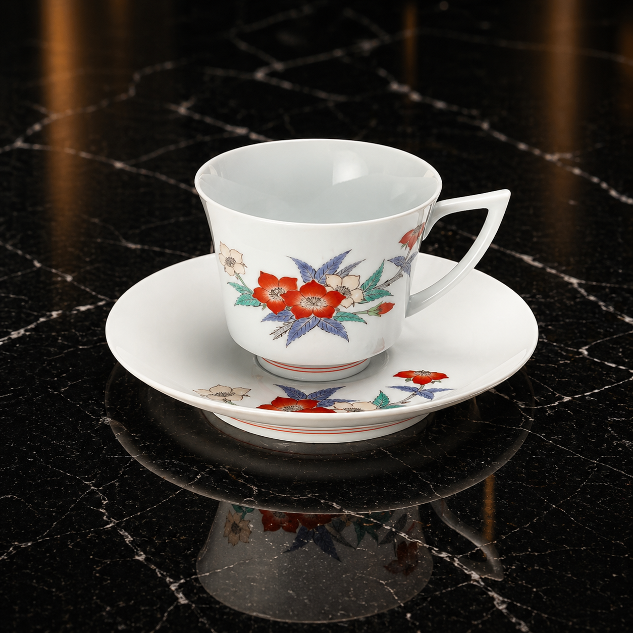ARITA WARE COFFEE CUP ICHIGOHANAMON /  KAKIEMON