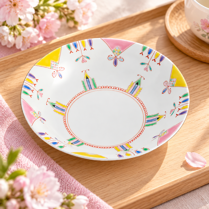 KUTANI WARE SERVING BOWL PRINCESS WORLD / GINSYUU KILN