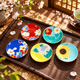 KUTANI WARE CHOPSTICK RESTS HIMEZARA – FOUR SEASONS FLOWERS 5-PIECE SET/SEIKOU KILN