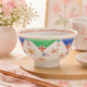 KUTANI WARE SINGLE RICE BOWL - HANAMATSURI (BLUE) DESIGN / GINSYUU KILN