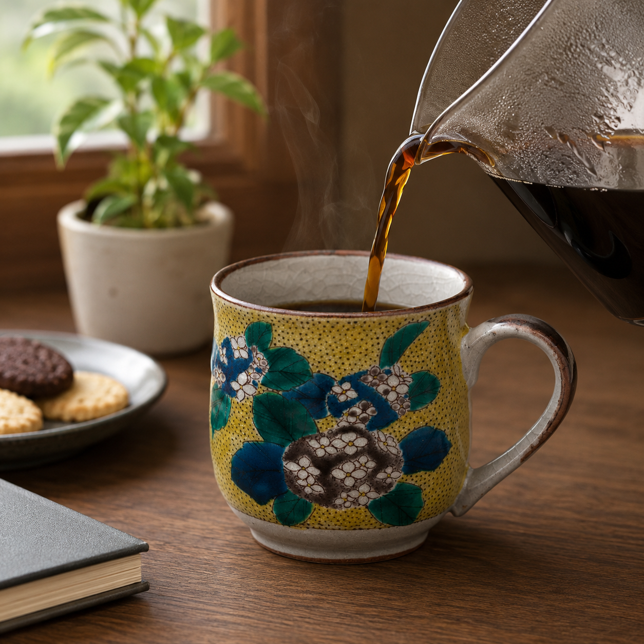 KUTANI WARE MUG (YOSHIDAYA STYLE) AJISAI /BIZAN KLIN