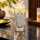 EDO KIRIKO TUMBLER SQUARE BASKET WEAVE PATTERN WITH MAKUHIDA