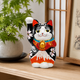 KUTANI WARE LUCKY CAT ‘AKA-FUJI’ – HAND-PAINTED MANEKI NEKO (RED MT. FUJI DESIGN