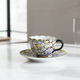 JAPANESE KUTANI CUP & SAUCER SET – HANA-ZUME FLORAL GOLD DECORATION BY ARTIST TAKAFUMI TAKA
