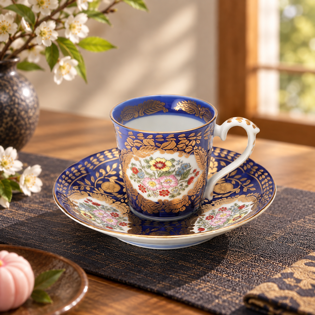 ARITA WARE (NISHIKI BLUE) VERSAILLES ESPRESSO / KOURAKU KILN