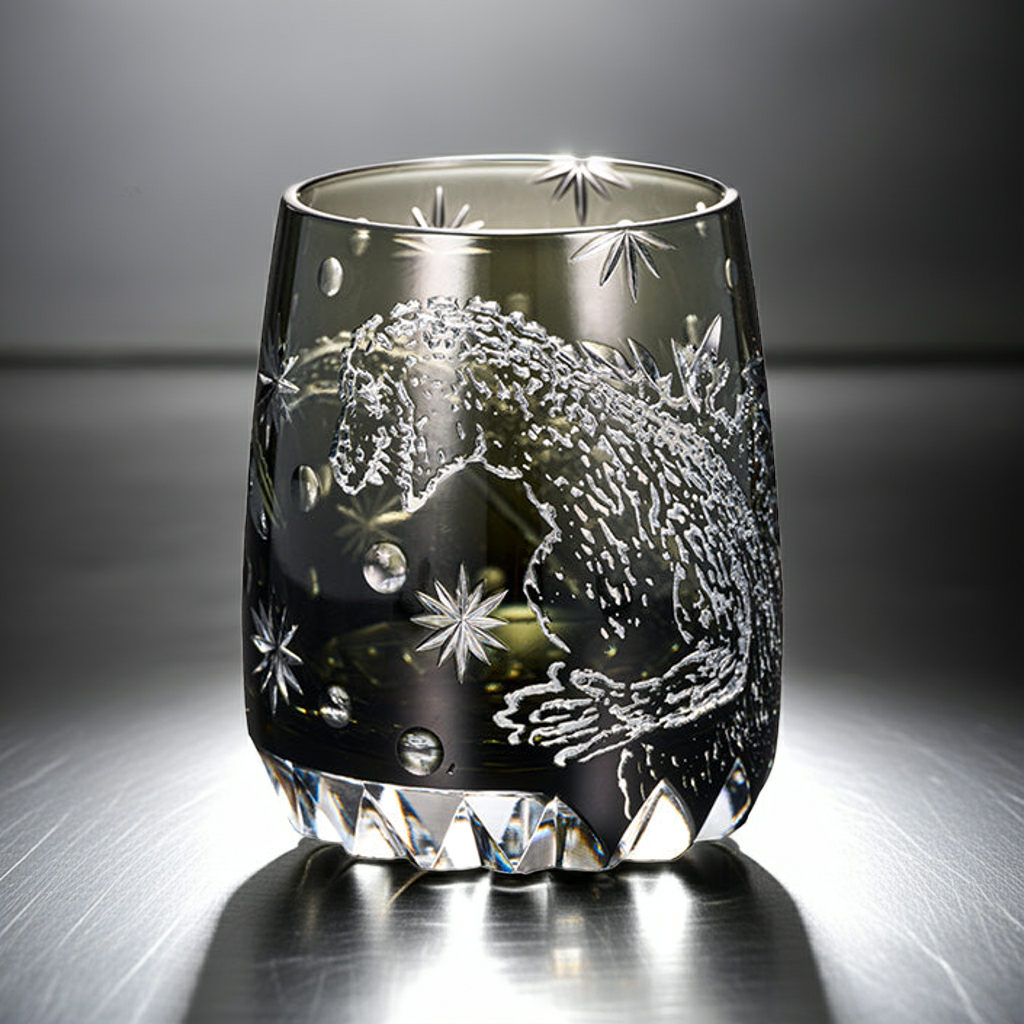 GODZILLA 70TH ANNIVERSARY EDO KIRIKO GLASS – JAPANESE CUT GLASS COLLABORATION LIMITED EDITION