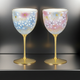KUTANI WARE PAIR WINE GLASSES – HANA NO MAI “FLOWER DANCE” (GIFT BOXED)