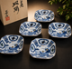 [IMPERIAL HOUSEHOLD PURVEYOR] KUTANI WARE SOMETSUKE PEACH BLOSSOM & BIRD DESIGN / CHOZA YAMAMOTO