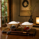 KUTANI WARE RICE BOWL PAIR – “GOLDEN CLOUD SAKURA FUJI” BY YOSHINORI FUKUDA (GIFT BOXED)