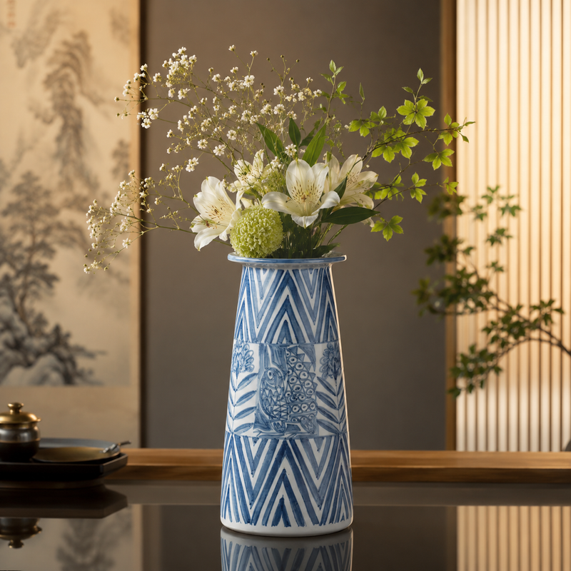 JAPANESE KUTANI WARE VASE – PERSIAN BIRD DESIGN