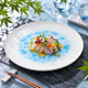 ARITA WARE BLUE BUBBLE FRAME ROUND PLATE 30 CM / YAMAHEI KILN