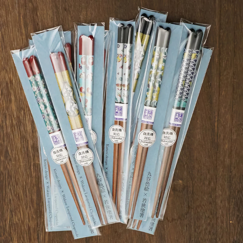 ALL 21 TYPES: KUTANI IROE × WAKASA LACQUER CHOPSTICKS [BLACK / 23CM] / SEIKOU KILN