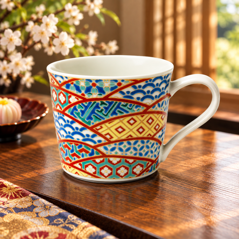KUTANI WARE MUG CUP KOMON-TE / SEIKOU KILN