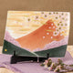JAPAN KUTANI DECORATIVE PLATE - FUJI AND SAKURA DESIGN WITH STAND, TRADITIONAL JAPANESE CERAMIC ART