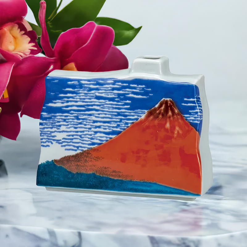 KUTANI JAPANESE SINGLE FLOWER VASE HOKUSAI GAIFŪ KAISEI