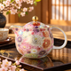 KUTANI JAPANNESE  TEAPOT CHOOSE FROM 5 COLORS – KIN-HANAZUME(WITH STRAINER)