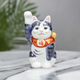 JAPAN KUTANI LUCKY CAT(MANEKI NEKO) SHIYU-SAI (PURPLE GLAZE DECORATION)