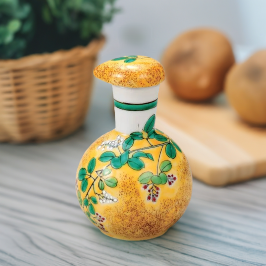 KUTANI WARE SOY SAUCE DISPENSER (SMALL)YOSHIDAYA HAGI DESIGN, BIZAN KILN, JAPANESE CERAMIC SAUCE CONTAINER