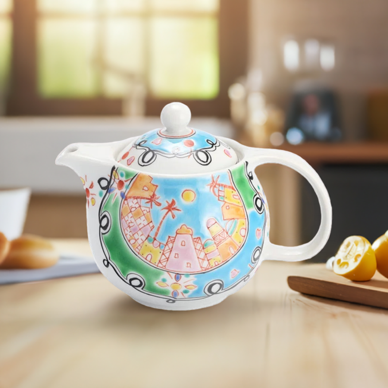 KUTANI WARE ROUND POT(FESTIVAL) /GINSYUU KILN