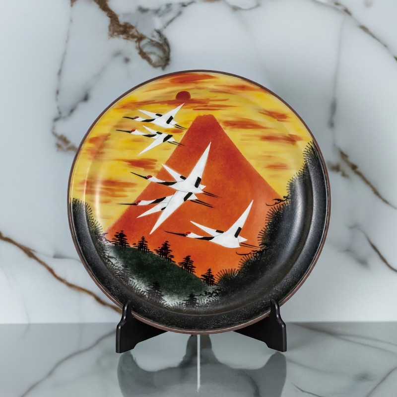 KUTANI DECORATIVE PLATE - AKA-FUJI /YOSHINORI FUKUDA