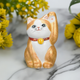 KUTANI WARE  LUCKY CAT(MANEKI NEKO) WITH GOLD DETAILING AND HAIRLINE PAINTING