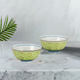 JAPANESE KUTANI RICE BOWL SET - SHIROCHIBU TESSEN YELLOW-GREEN