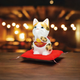 KUTANI JAPANESE PRAYING CAT(MANEKI NEKO)GOLD PAINTED CALICO