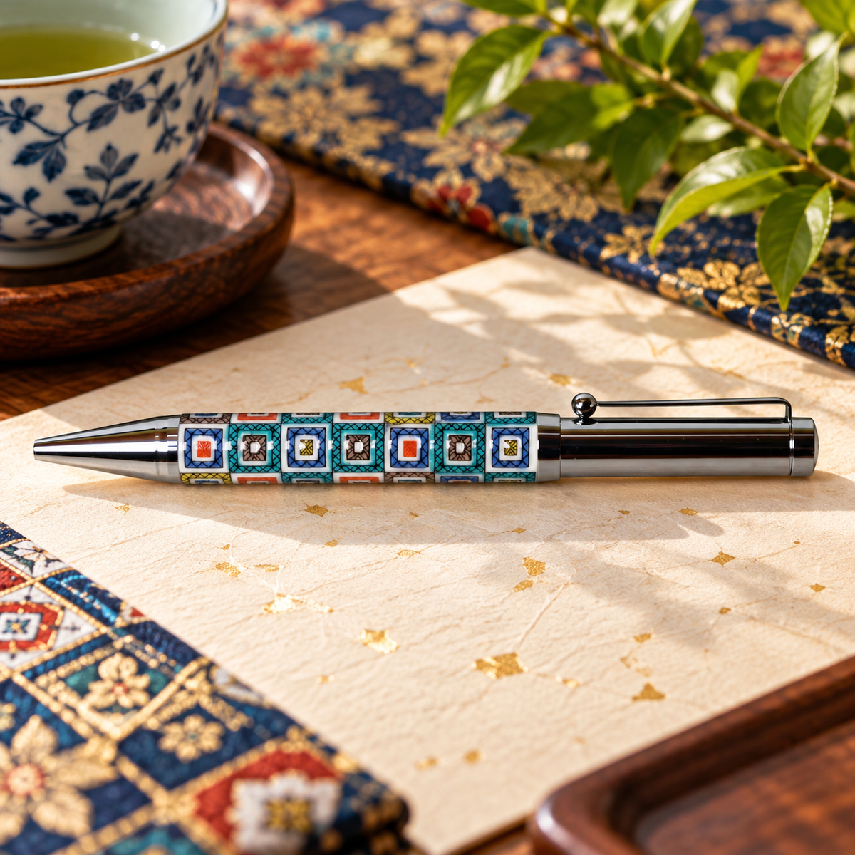 KUTANI WARE BALLPOINT PEN COBBLESTONE (ISHIDATAMI DESIGN) BP-01 / SEIKOU KILN