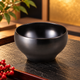 YAMANAKA LACQUERWARE SAKURA ROUND BOWL BLACK(L SIZE)
