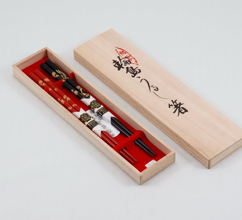 WAJIMA LACQUER CHOPSTICKS PAIR MATSUKUIZURU