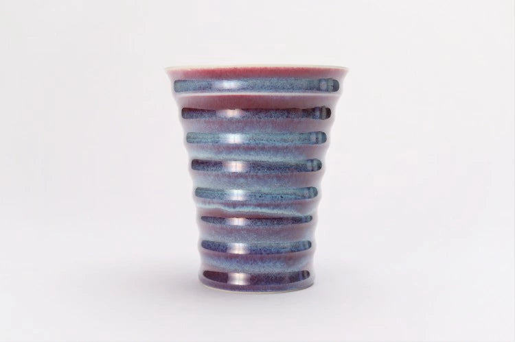 ARITA WARE TUMBLER RAINBOW CLOUDS TIERED SAKE CUP (WITH WOODEN BOX) /SHINEMON KILN