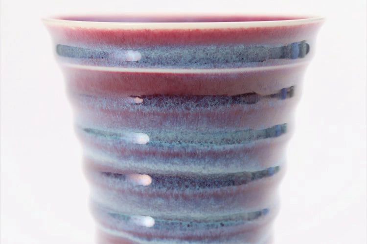 ARITA WARE TUMBLER RAINBOW CLOUDS TIERED SAKE CUP (WITH WOODEN BOX) /SHINEMON KILN