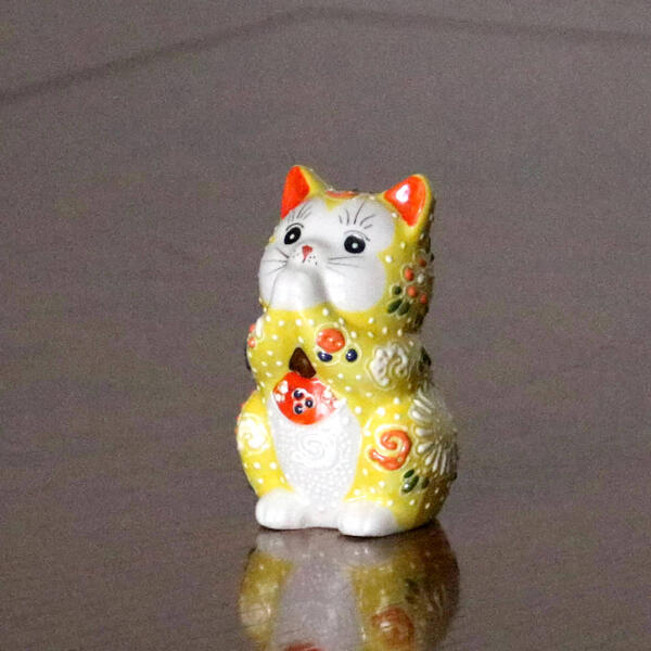 KUTANI JAPANESE PRAYING CAT(MANEKI NEKO) YELLOW MORI