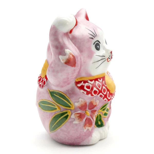 KUTANI JAPANESE LUCKY CAT(MANEKI NEKO) SAKURA MORI PINK