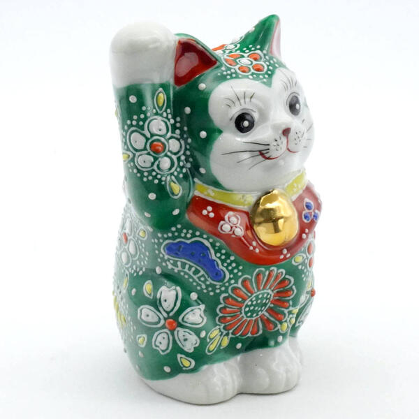 KUTANI JAPANESE LUCKY CAT(MANEKI NEKO) GREEN MORI