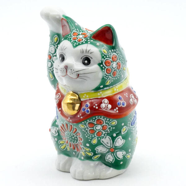 KUTANI JAPANESE LUCKY CAT(MANEKI NEKO) GREEN MORI