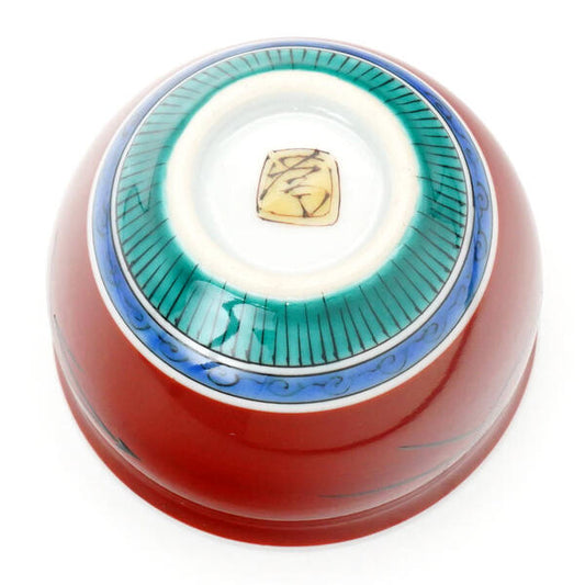 KUTANI WARE GUINOMI SAKE CUP “COUNTRYSIDE LANDSCAPE” / TAMEKICHI MITSUI