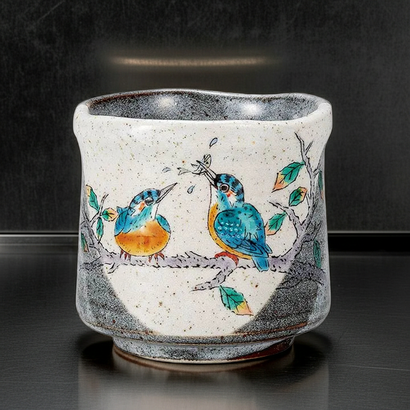 KUTANI WARE LARGE YUNOMI TEACUP – KINGFISHER DESIGN