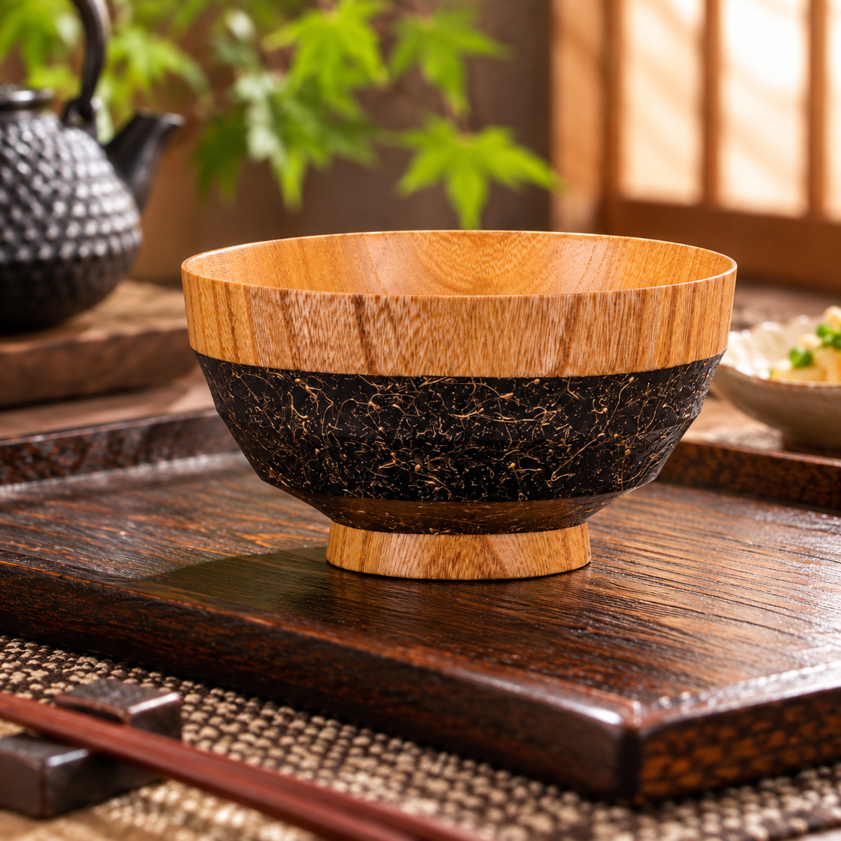 YAMANAKA LACQUERWARE NAGOMI ONE SET BLACK