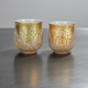 KUTANI WARE PAIR YUNOMI TEACUPS – GOLD LEAF DESIGN / MEIZAN KILN (GIFT BOX INCLUDED)